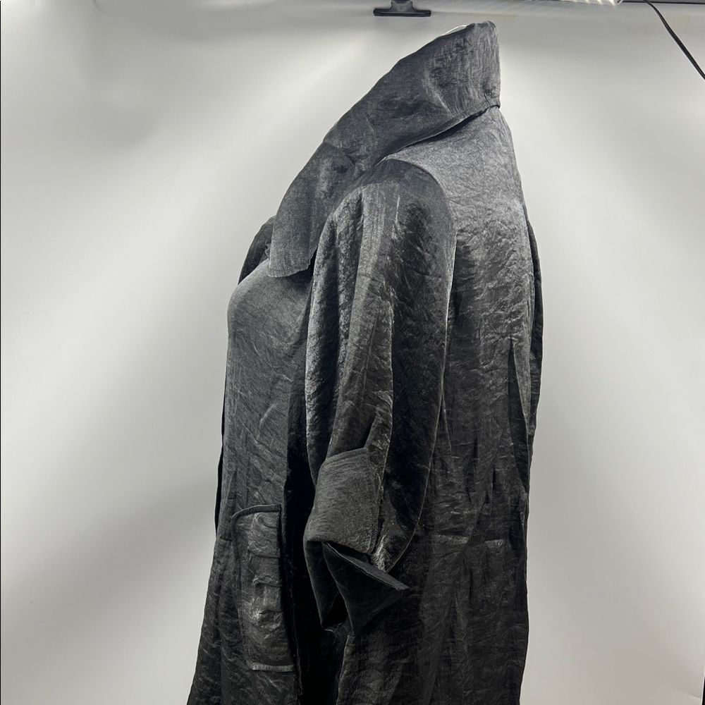 Damee Chic Dark Gray Women's Short A-Line Jacket - Picture 5 of 7